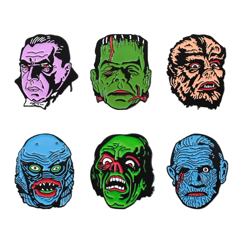 Horror Thriller Movies Brooch Enamel Pins Halloween Punk Monster Brooch Backpack Lapel Badge Decorative Jewelry Gift for Friends