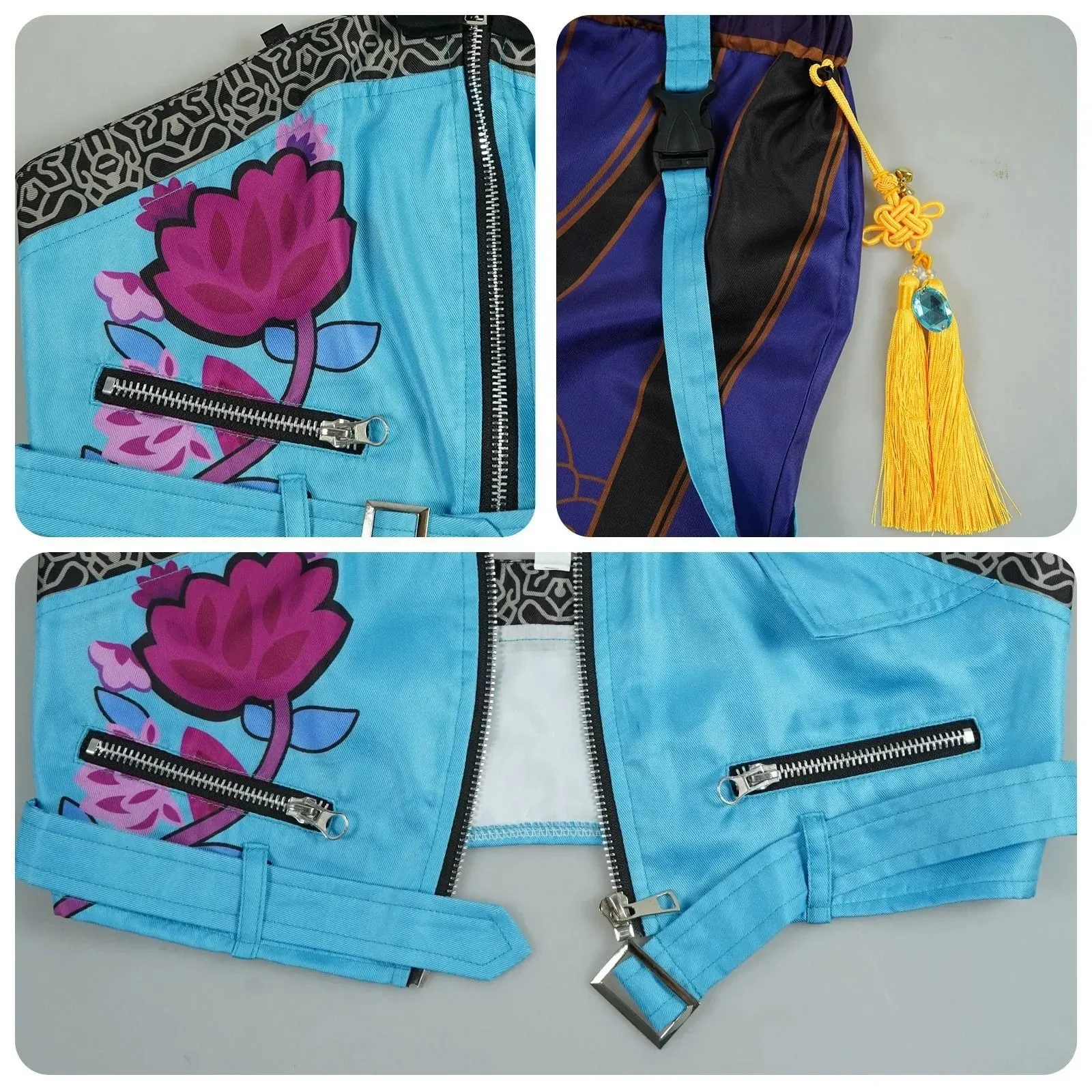 할로윈 어린이 소녀 Kpop 의상 - 루미 조이 미라 악마 퇴치자 코스프레 세트 (재킷+탑+반바지)