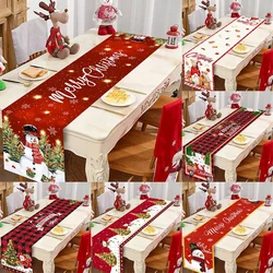 Christmas Buffalo Plaid Table Runner Merry Christmas Decorations For Home 2025 Xmas Table Cover Gifts Happy New Year 2026