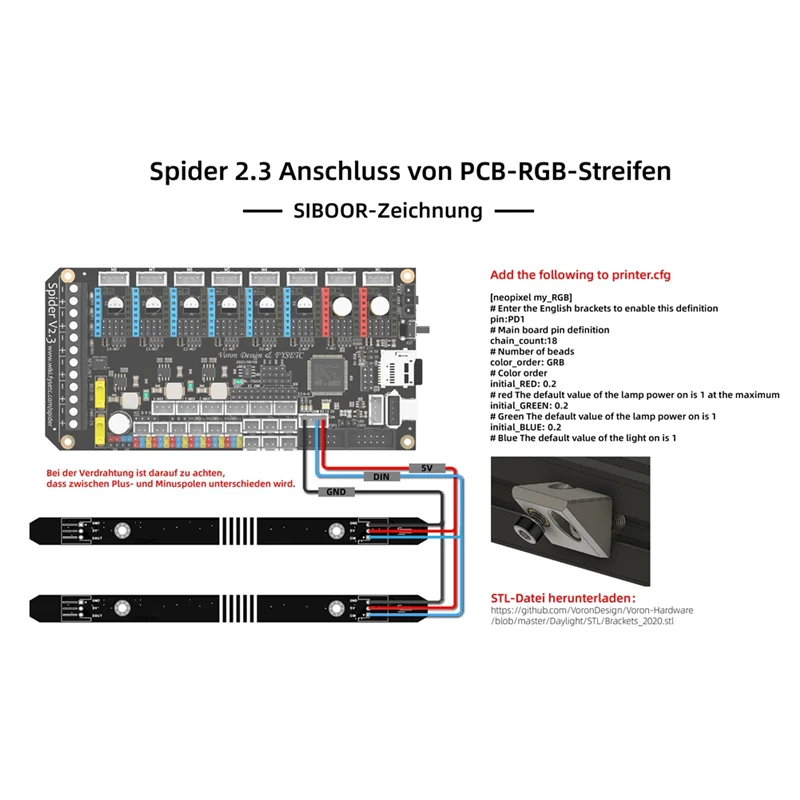 

Новый! !2 шт. комплект печатных плат дневного света 3D-принтера 5 В RGB светодиодная панель дневного света на палочке для Voron 2,4 Trident 350/300/250 ламповой панели 270 мм Easy T