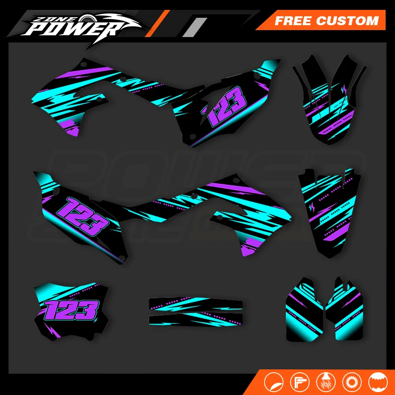 kits-d'autocollants-personnalises-powerzone-pour-kawasaki-kxf250-2021-2024-kxf450-2019-2023-finition-holographique-brillante