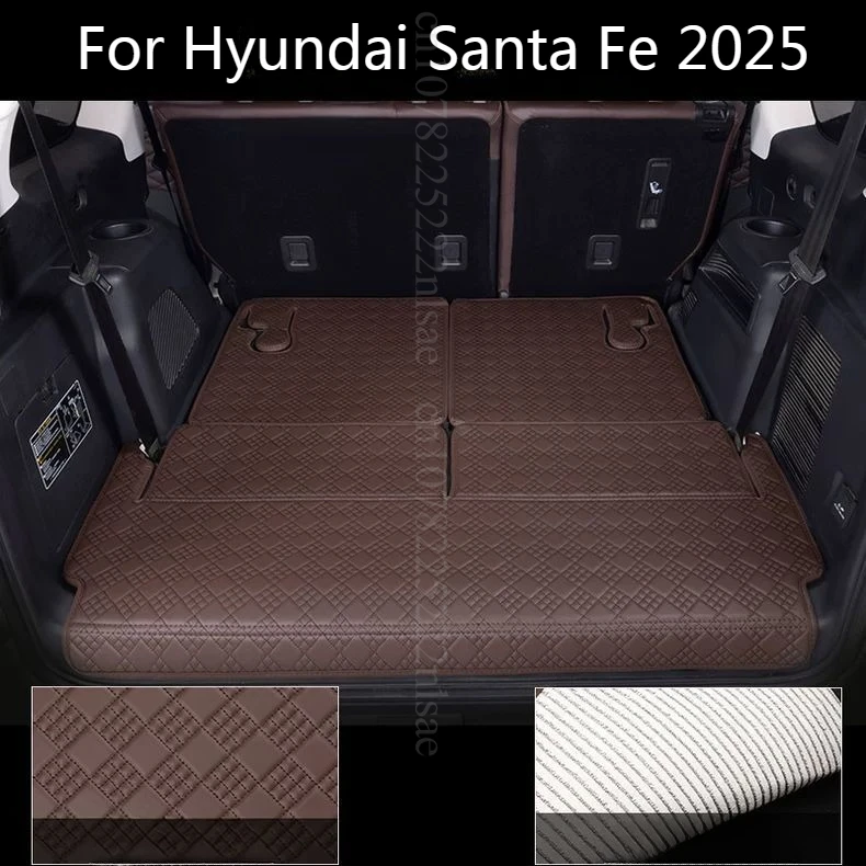 

for Hyundai Santa Fe 2025 NX4 Trunk Mat 5/6/7 Seat Car Mat Accessories Leather Waterproof Cargo Liner Interior modification