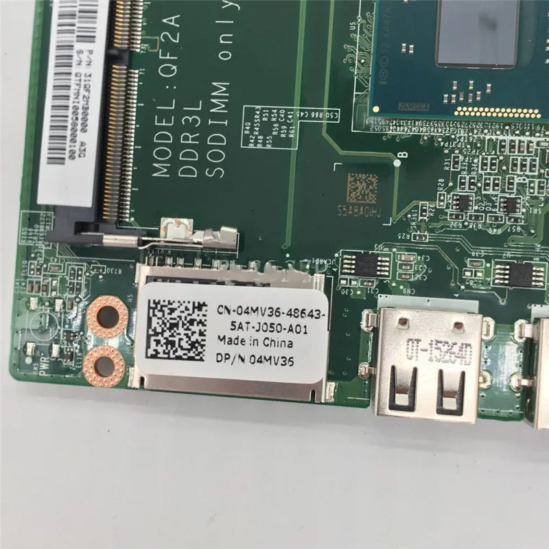

Для DELL 20 3043 CN-04MV36 04MV36 4MV36 с процессором SR1W2 N3530, материнская плата DAQF2AMB6A0, материнская плата для ноутбука, 100% полностью протестирована, хорошо