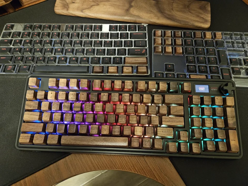 الجوز الأسود كيكابس مخصص الخشب OEM الملف الشخصي Keycap الفنان الأصلي شخصية نقطة مفتاح كاب للألعاب Wooting لوحة المفاتيح هدية