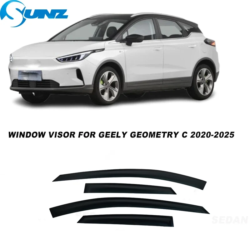 

Дефлекторы окон для Geely Geometry C 2020-2025: Защита от дождя и ветра, аксессуары для автомобиля