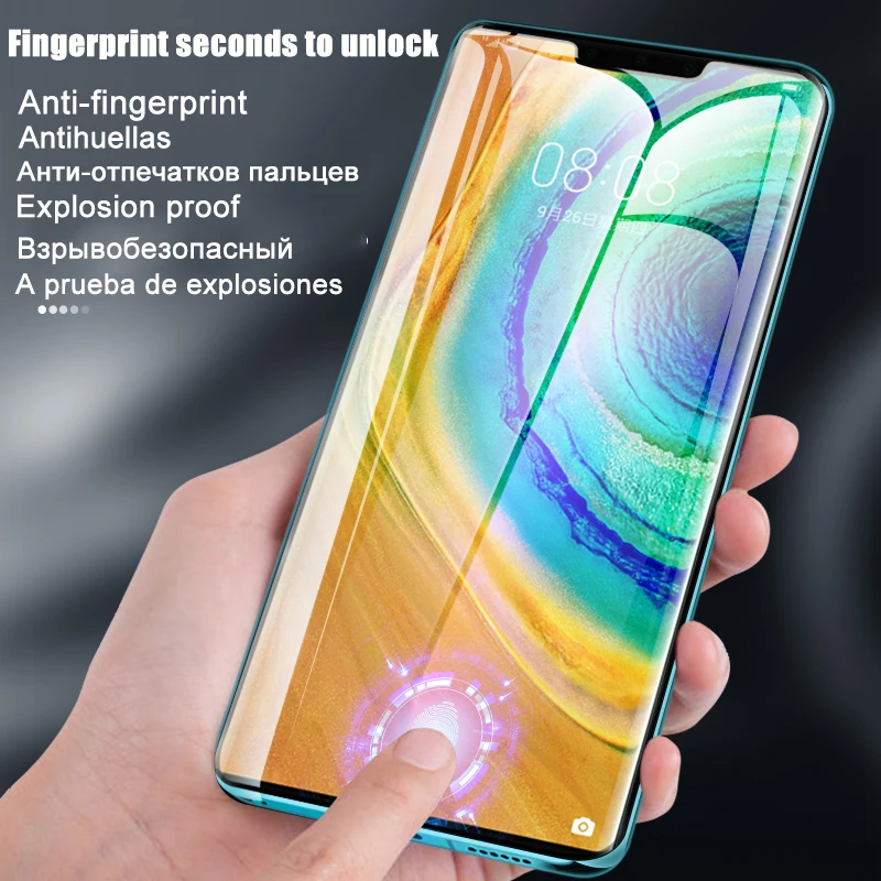 Full Cover All Glue Curved Tempered Glass For Huawei P30 Pro P40 P50 Plus Screen Protector Mate 30 20 40 Pro RS Film Accessories