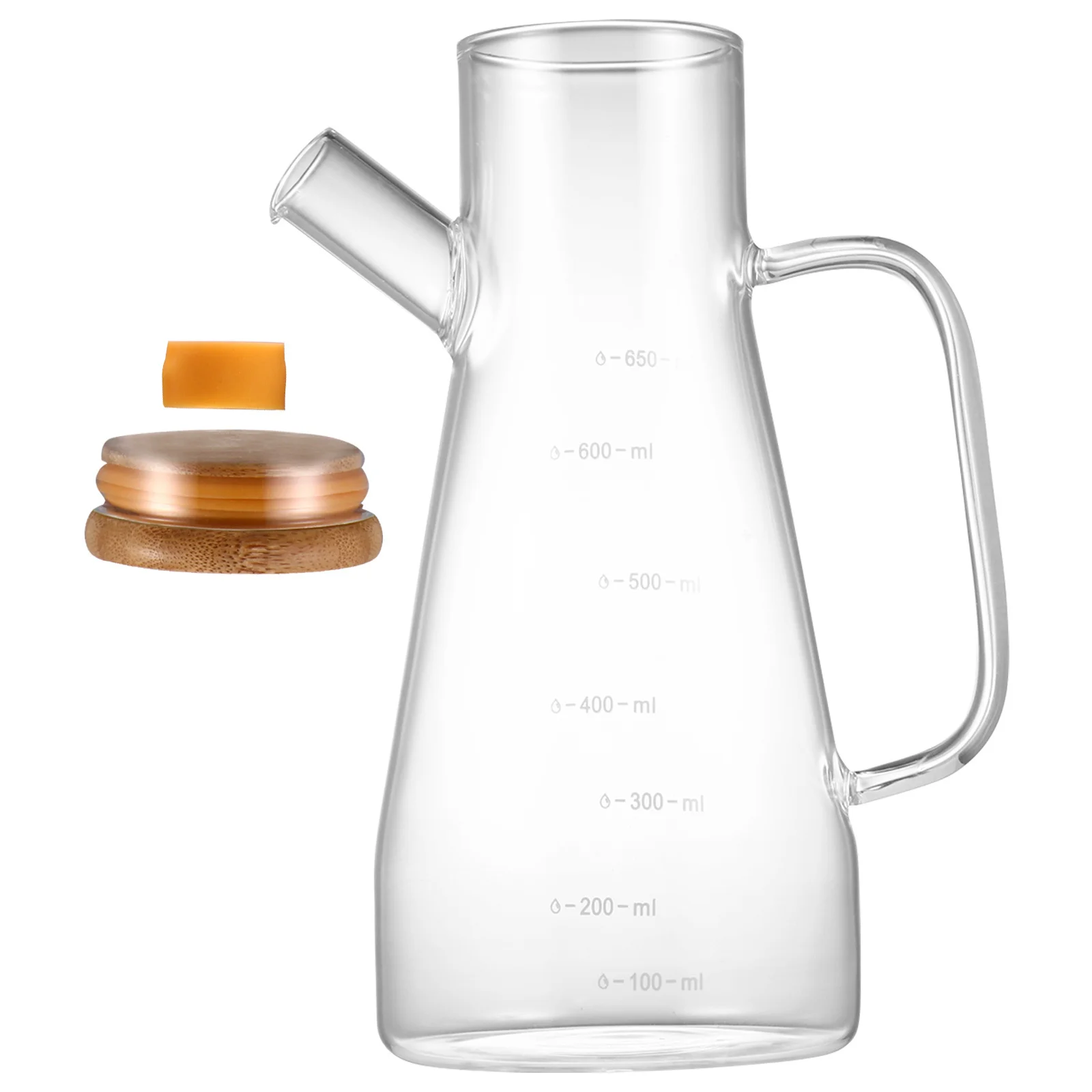 650 مللي موزع زيت زجاجي مانع للتسرب زجاجة تخزين المطبخ مقاومة للحرارة سهلة التنظيف زجاجة زيت متعددة الاستخدامات #6