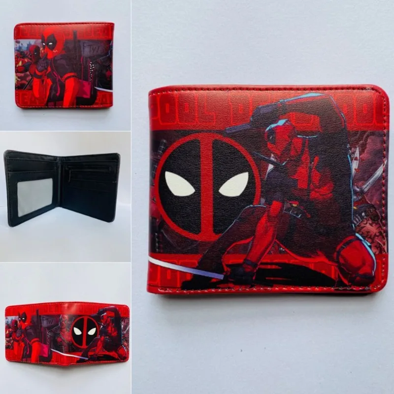 

Marvel Deadpool Wolverine Wallet PU Purse Cartoon X-Men Money Bag Short MultiFunction Fashion High-end Student Men Women Gifts