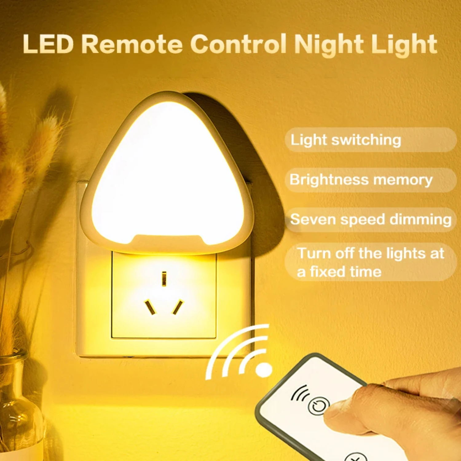 Adjustable timing off light for bedroom, gentle and smart remote control night light【Lamp】, providing soft eye protection du