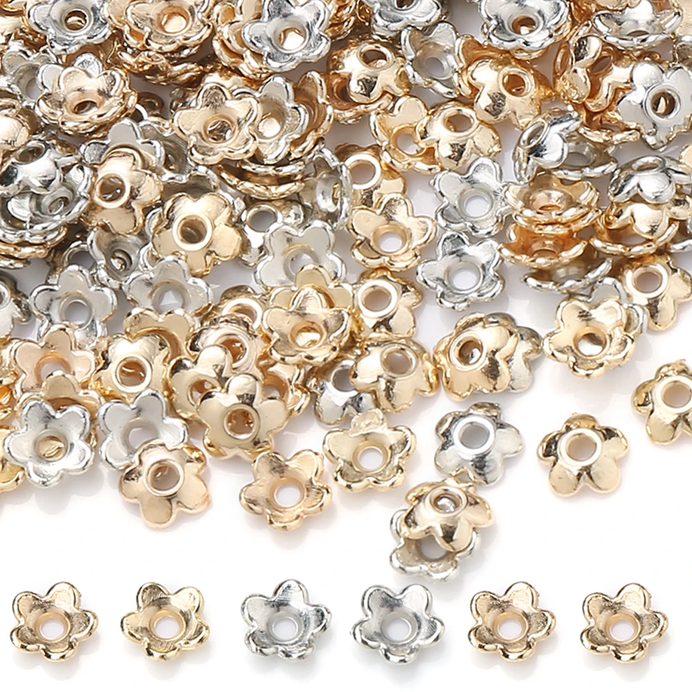 200 Stück 6mm Blumen-CCB-Acrylperlen, lose Kunststoff-Abstandsperlen für DIY-Armbänder, Halsketten und Schmuckherstellung – Detail 1