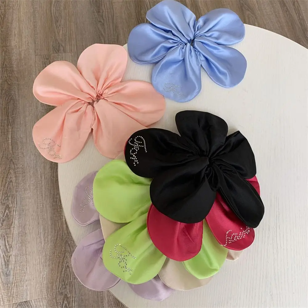 

Tie Rhinestone Flower Elastic Cloth Exaggerated Hair Ring Women Large Hair Scrunchies Ponytail Holder Korean Style Hair Rope