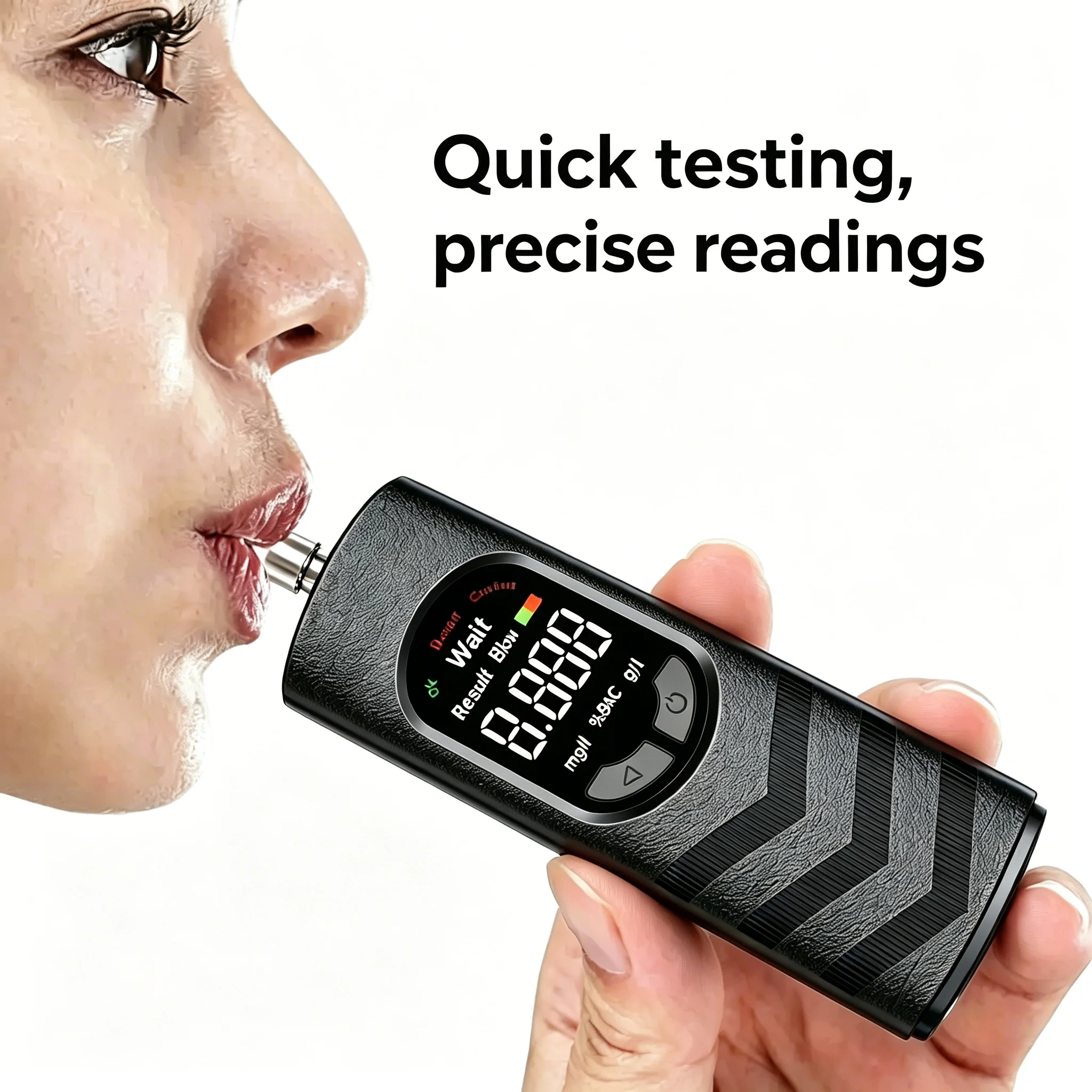 Professional Digital Breathalyzer, 2-in-1 Breath Alcohol Tester, 3s Fast Result, USB Rechargeable with 5 Blow Pipes, Home Drunk