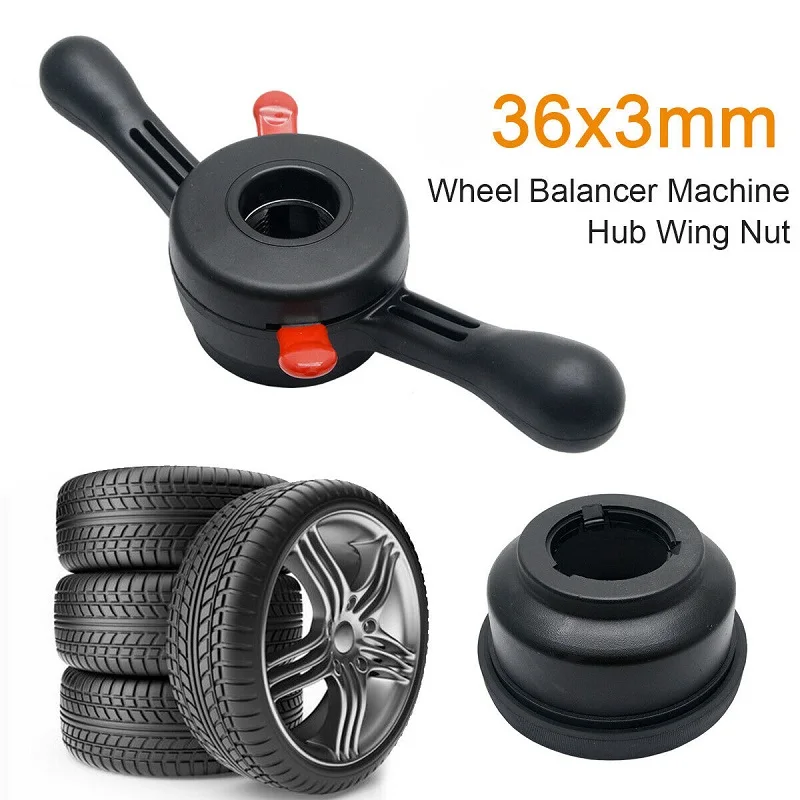 36mm Car Tire Machine Quick Release Black Hub Wing Clamping Nut Wheel Balancer