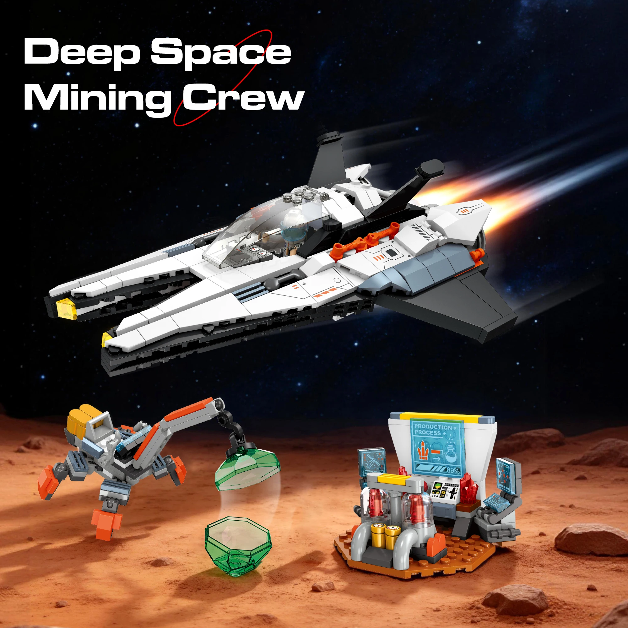 

LL004 Building Blocks Spaceship Toy Set, Aerospace Series, Decorative Ornament, Model Assembly Toy, Children's Birthday Toy Gift