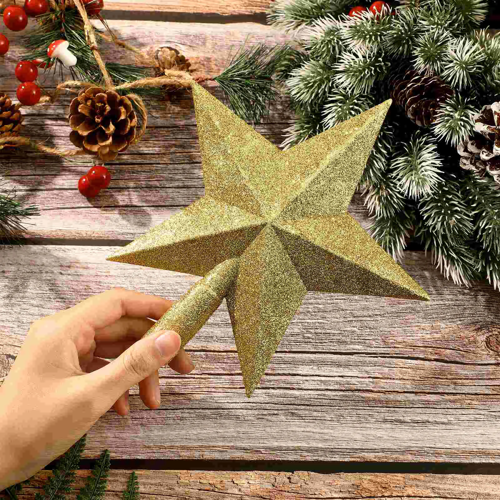 Gold Powder Decoration Small Christmas Star Tree Topper Projector Holiday Decorations