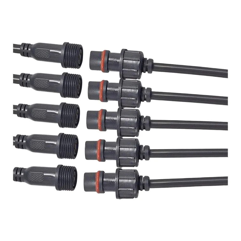 3 Pin Waterproof Male Female Connector 5 Sets 20cm Cable IP68 Protection for LED Lighting Projects Indoor and Outdoor