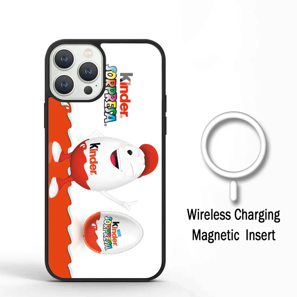 

Trolly Egg KINDER JOY Surprise Phone Case For IPhone 11 12 13 14 15 Plus Pro Max Acrylic Cover For Magsafe Wireless Charging