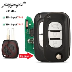 jingyuqin 2/3BTN Modified Flip 433Mhz ID46-7946 /7947 Car Remote Key For Renault Vivaro Movano Traffic Master Kangoo Clio Dacia