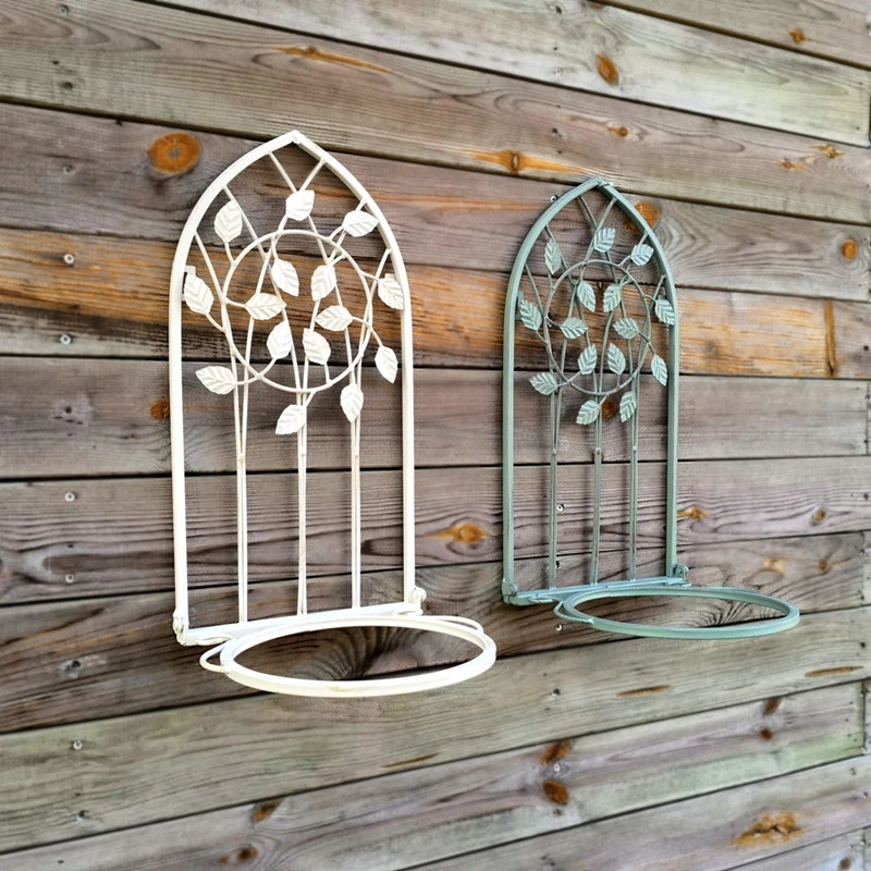 

Vintage Metal Wall Flowerpot Holder Planter Stand