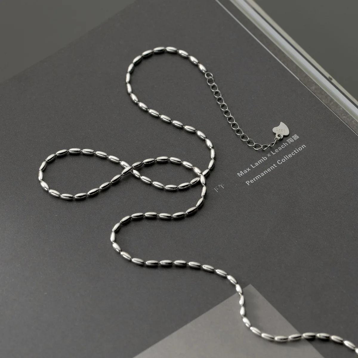 MIQIAO Strand Necklace For Women Jewelry On The Neck Rice Beads Chain Necklace For Women Platinum Color Female Sexy Accessories