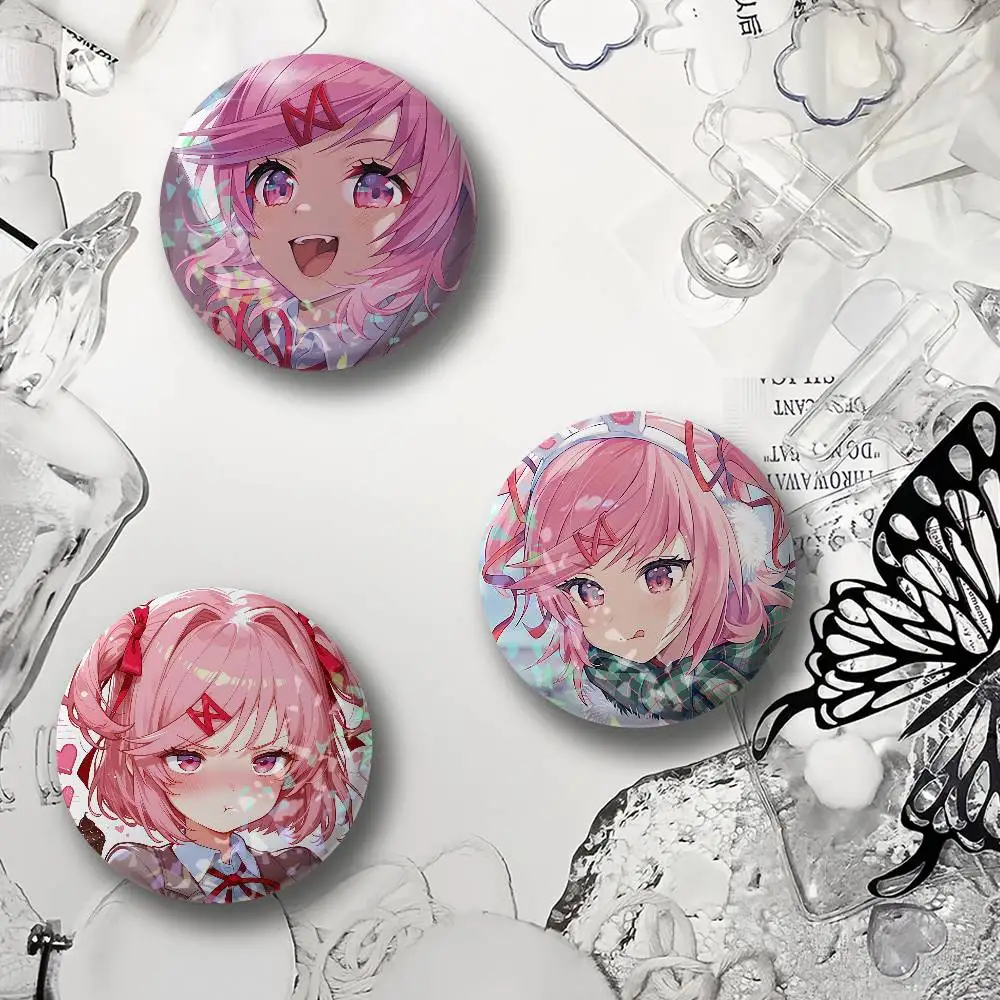 Character Natsuki Anime D-DDLC-S Laser Badge Ensemble Lapel Pins for Backpacks Briefcase Brooch Clothes Gifts
