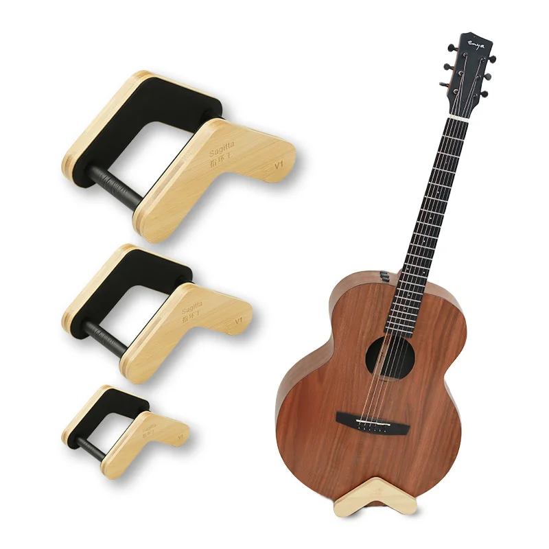 Carry-on Guitar Stand Portable Wooden Guitar Holder Suitable for Ukulele, Acoustic Guitar, Guitar Accessories