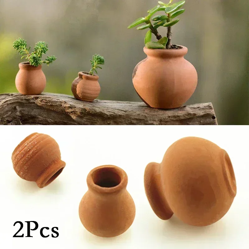 2PCS Mini Terracotta Pot Clay Ceramic Pottery Planter Flower Pots Succulent Nursery Pots For Flower Plants Crafts