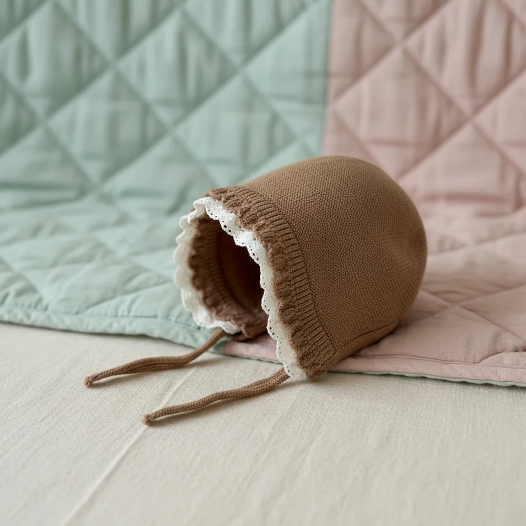 

Детская шапка, корейская кружевная шапка с рюшами, сохраняющая тепло, однотонная защитная шапка для ушей, осенне-зимняя шапка для мальчиков и девочек, вязаная шерстяная шапка