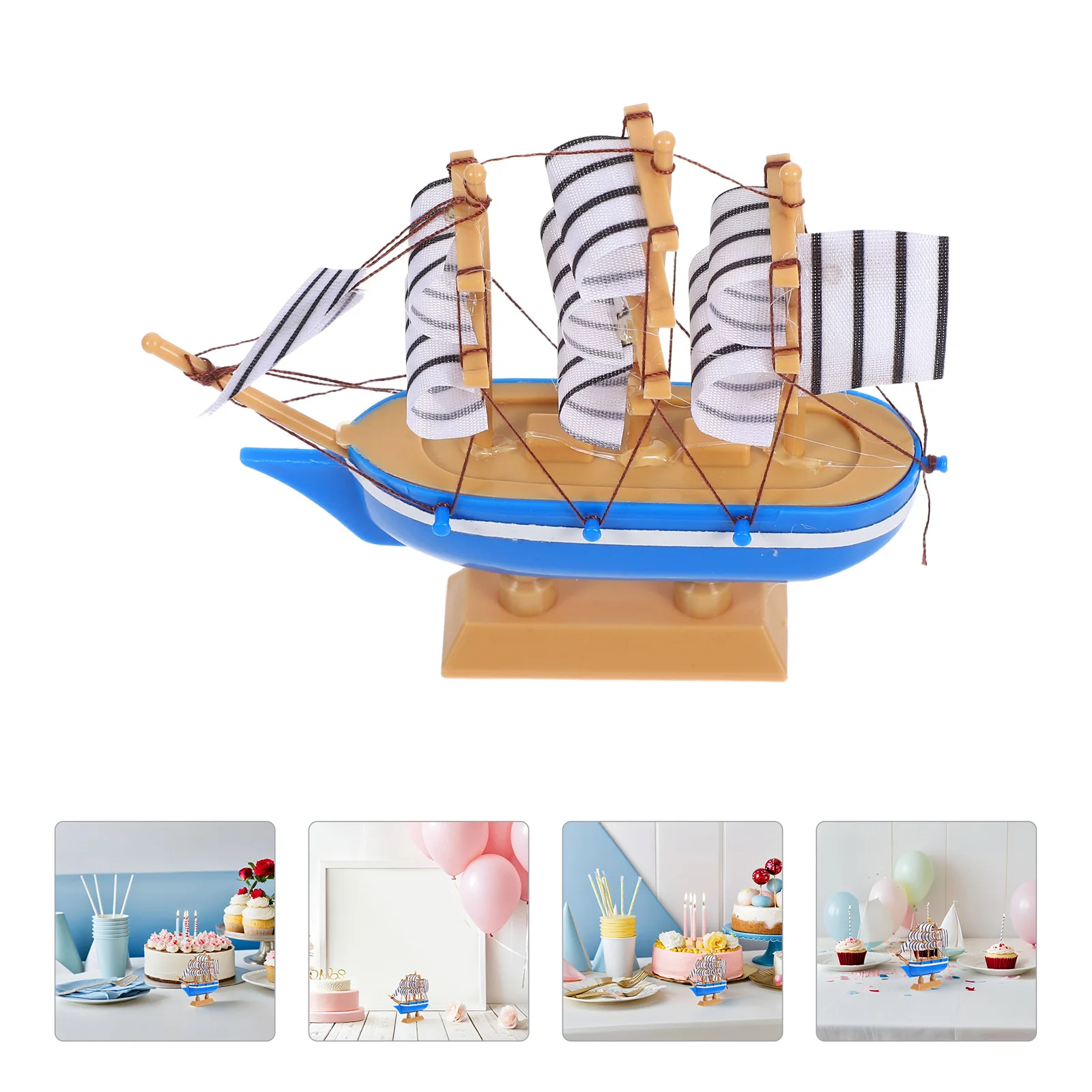 

Cake Decoration Sailboat Topper For Graduation Wedding Birthday Baking Decor Nautical Party Beach Theme Cupcake Ornament