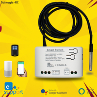 Scimagic 1 Gang Smart Switch with Temperature Sensor, Ewelink APP ,Passive Dry Contact Relay Match Alexa Google Home