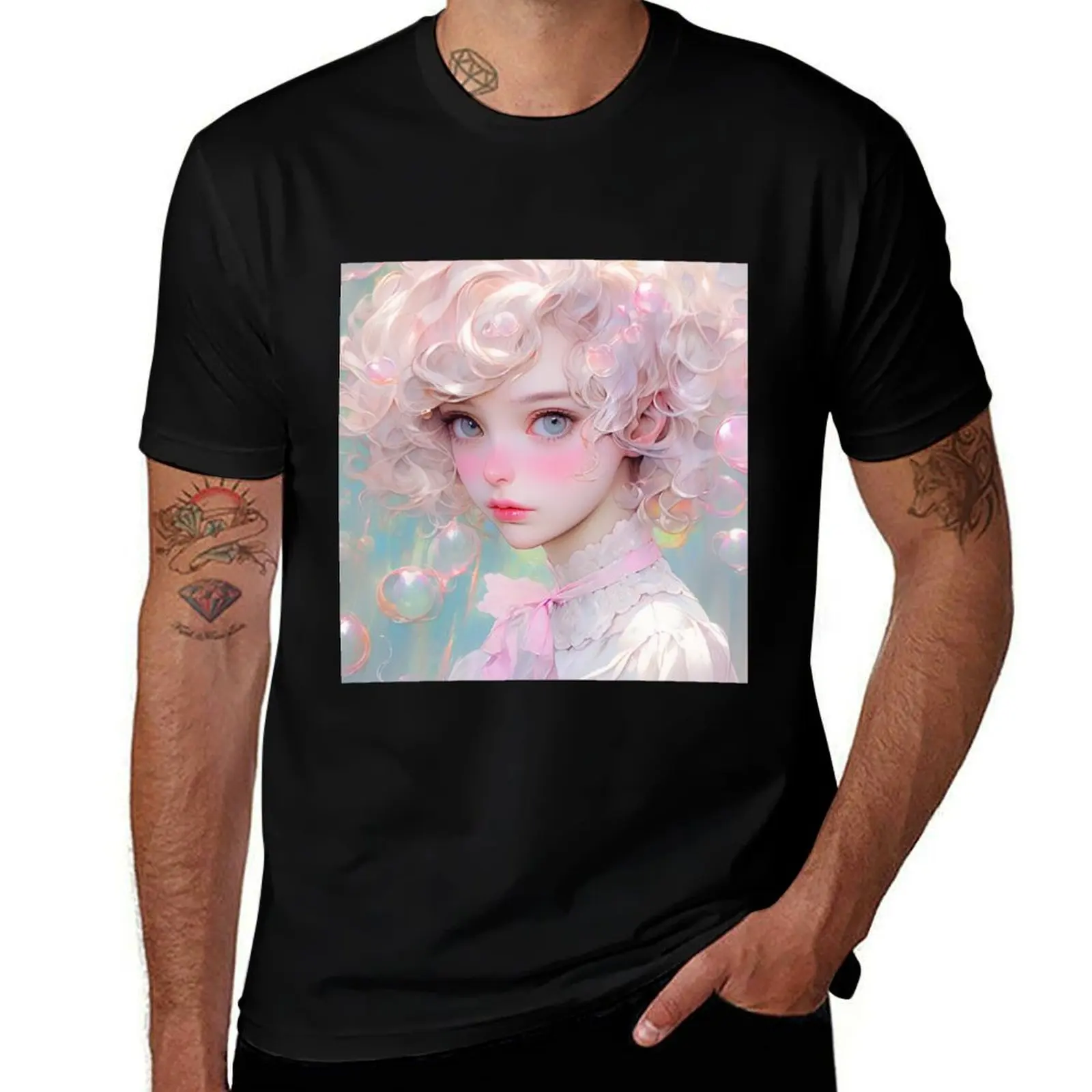 

Enchanting Delicate Pastel Anime Girl T-Shirt T-shirts oversize Man t-shirt Clothing mens t shirt