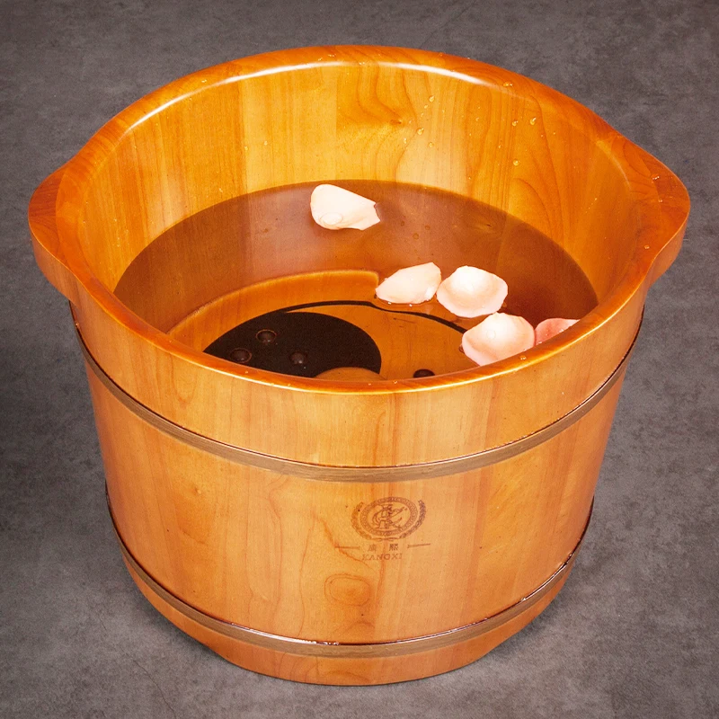 XK Foot Bath Wooden Bucket Feet-Washing Basin Feet Bathing Tub Foot Bath Barrel Foot Barrel Magnet Massage Foot Bath