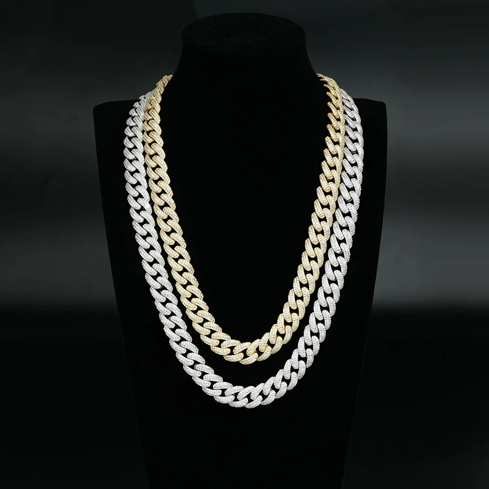 Collection of must-have fashion elements for trendy people iced out with moissanite Cuban necklace unique design 1 buy