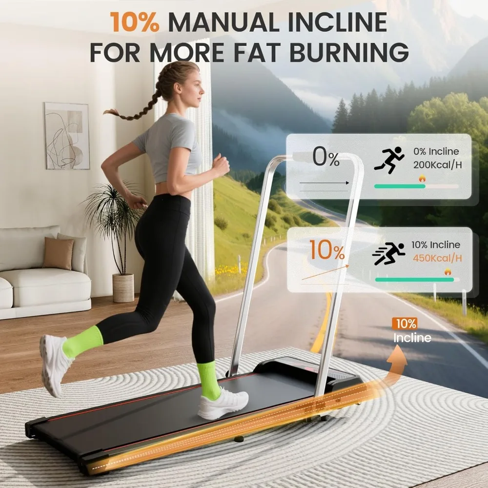 جهاز مشي محمول بقوة 2.5 حصان تحت المكتب مع جهاز تحكم عن بعد قابل للتعديل بنسبة 10% للتمرين المكتبي