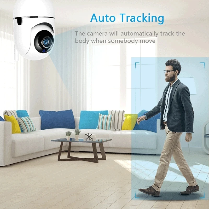 V720 Minion Style WiFi Camera Smart Home Surveillance Camera Auto Tracking Night Vision Wireless Security Monitor Single Antenna view 4