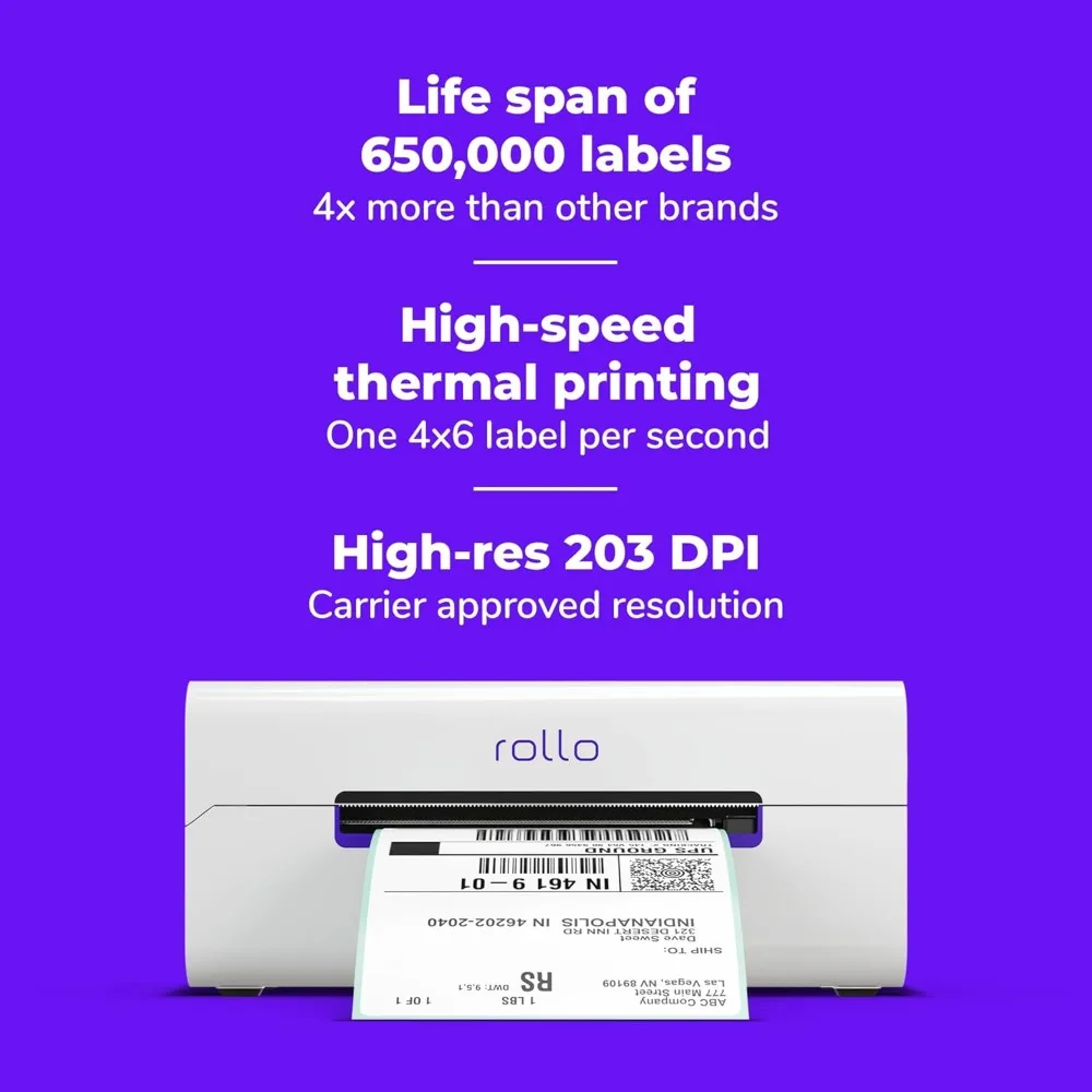 Imprimante d'étiquettes thermique Wi-Fi sans fil, AirPrint depuis iPhone, iPad, Mac, 4x6, prend en charge Windows, expédition de colis