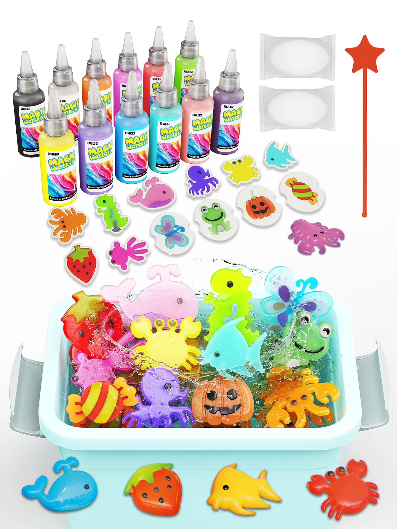 ชุดทดลองวิทยาศาสตร์สนุก, DIY Magical 3D Water Elf, ภาพวาด Graffiti ลอยของเล่น