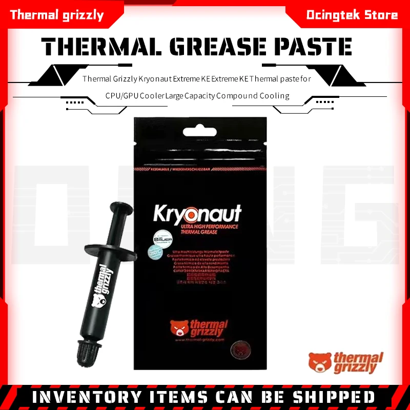 pasta termica extrema do ke de kryonaut do grizzly termico para refrigerar composto da grande capacidade do refrigerador do processador central gpu 1g 55g 11g 37g 01