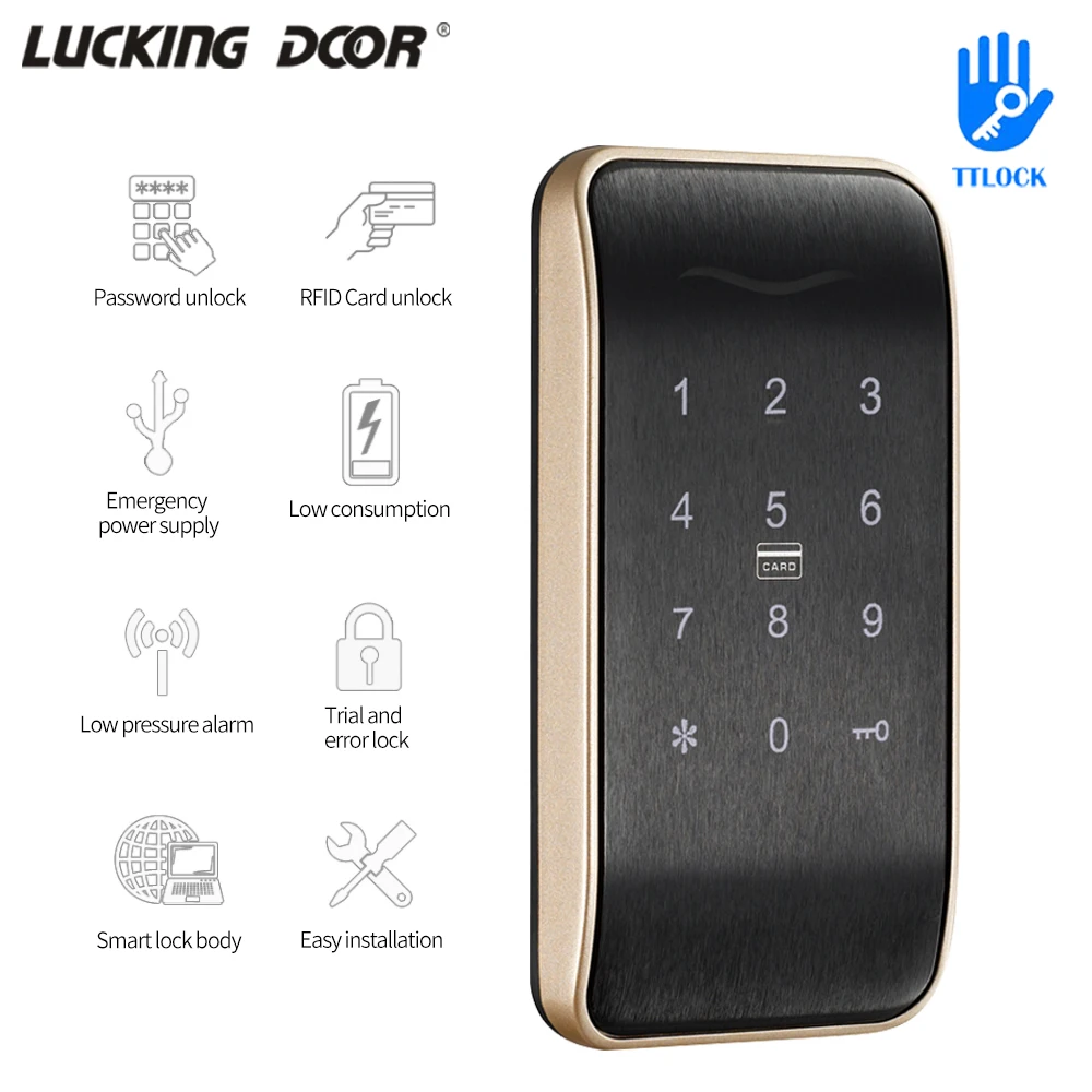 

TTLOCK APP Drawer Sauna Cabinet Electronic Lock for Locker 125KHz Digital Access Control Keypad Phone/RFID/Card Password Unlock