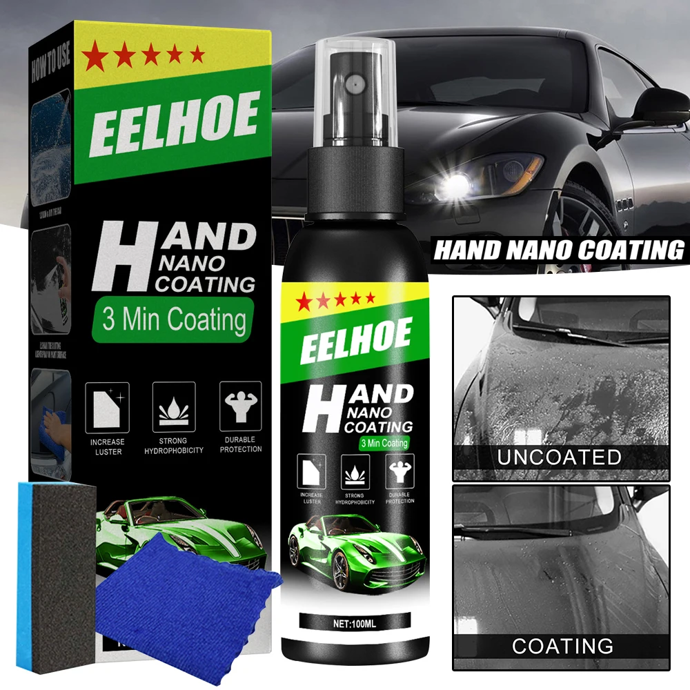 

2021 Car Detailing Hydrophobic Spray Car Ceramic Coating Glass Plated Crystal Liquid Cars Hand Coating Spray Kit