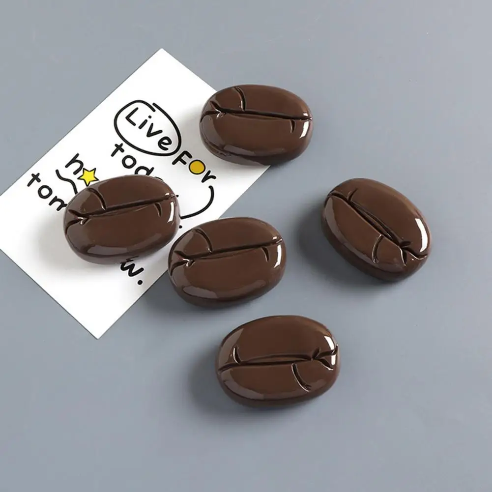 3D Coffee Bean Fridge Magnet Resin Coffee Theme Magnetic Refrigerator Accessories Memo Note Message Photo Holder Decoration Coff