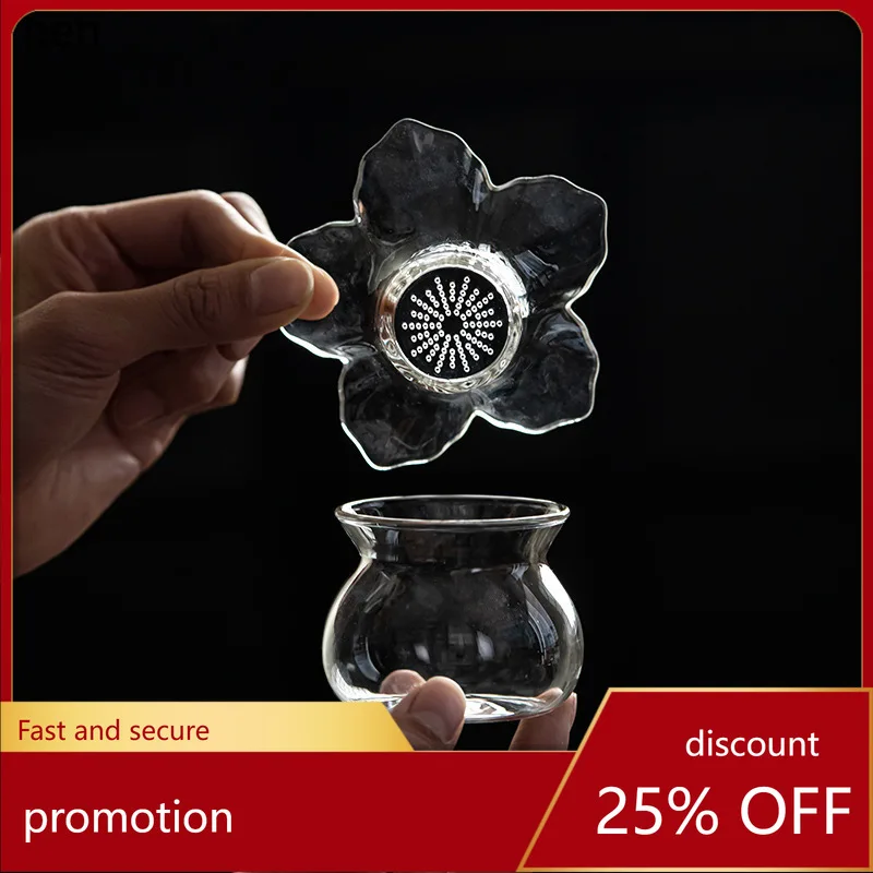 

CZ Petal Tea Strainer Set, High Borosilicate Heat-Resistant Glass Tea-Water Separator, Integrated Tea Filter