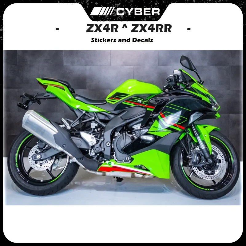 For Kawasaki ZX4R ZX4RR 2021-2024 Motorcycle Fairing Shell Sticker Set - OEM Replacement with Metal Flash Full Body Decals