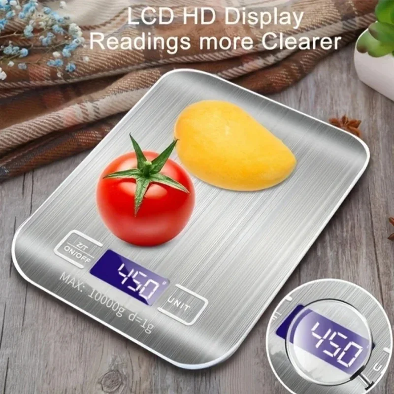 

Scale with Tare Function Electronic Coffee Brewing Scale LCD Display Stainless Steel Screen 10kg Kitchen Scale Digital Kitchen