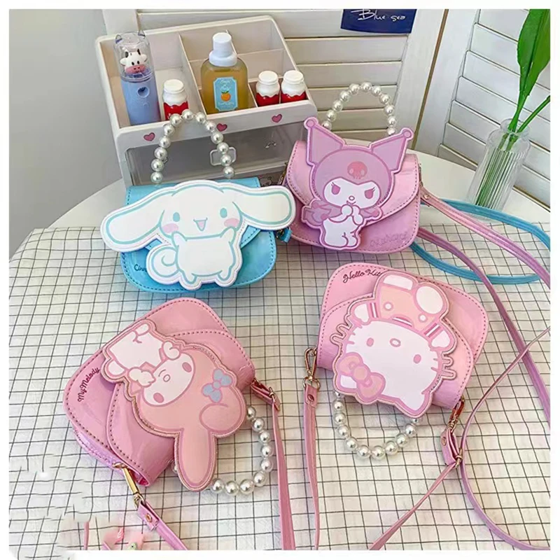 

Sanrio Hello Kitty New Kawaii Cute Cinnamoroll Melody Kuromi Children Bag Girl Kindergarten Baby Pocket Money Bag Children Gifts