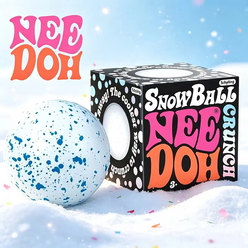 Needoh Snow Ball Crunch Squeeze Stress Ball Soft Quick Rebound Flour Filling Squeeze Toy Non‑toxic For Autism ADHD Stress Relief