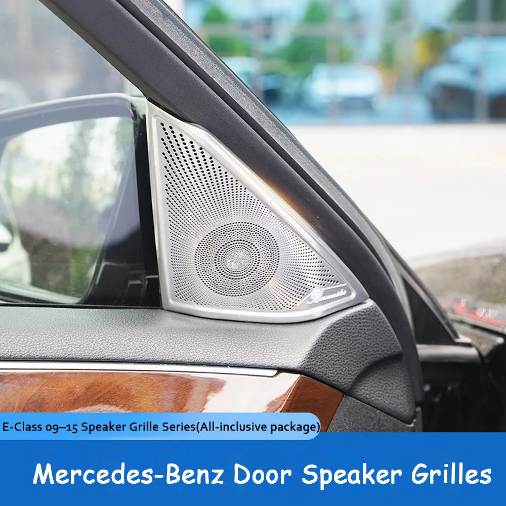 

Car Doors Silver Stainless Steel Speaker Grilles For Mercedes-Benz E-Class W212 2009 2010 2011 2012 2013 2014 2015 E200L, E260L