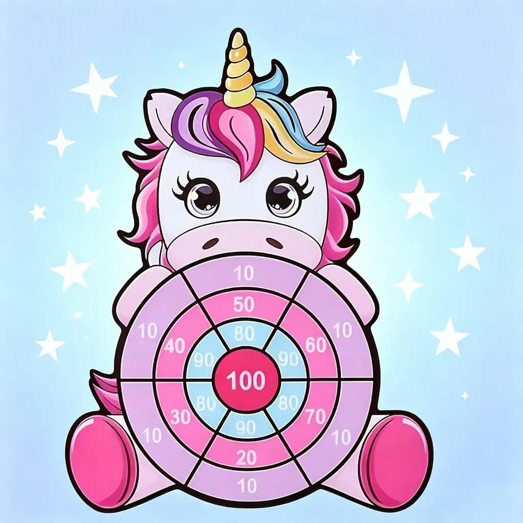 Children's Target Sticky Balls (Balls in Random Colors), Exquisite Unicorn Sticky Ball Dart Board Toy |   Non-Electronic Soft Toys, Made of Flannel, in Mixed Colors, Suitable for Sharing, Entertainment, and Educational Games—Bright and Creative Colors, Perfect for Indoor/Outdoor Interactive Play, and Ideal for Thanksgiving, Christmas, Halloween, and Holiday Celebrations.