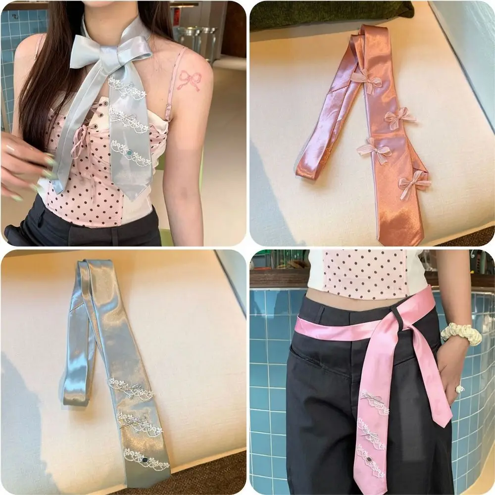 

Clothing Decoration Korean Bow Tie Lace Heart JK Uniform Necktie Bowknot Y2K Bow Necktie Men