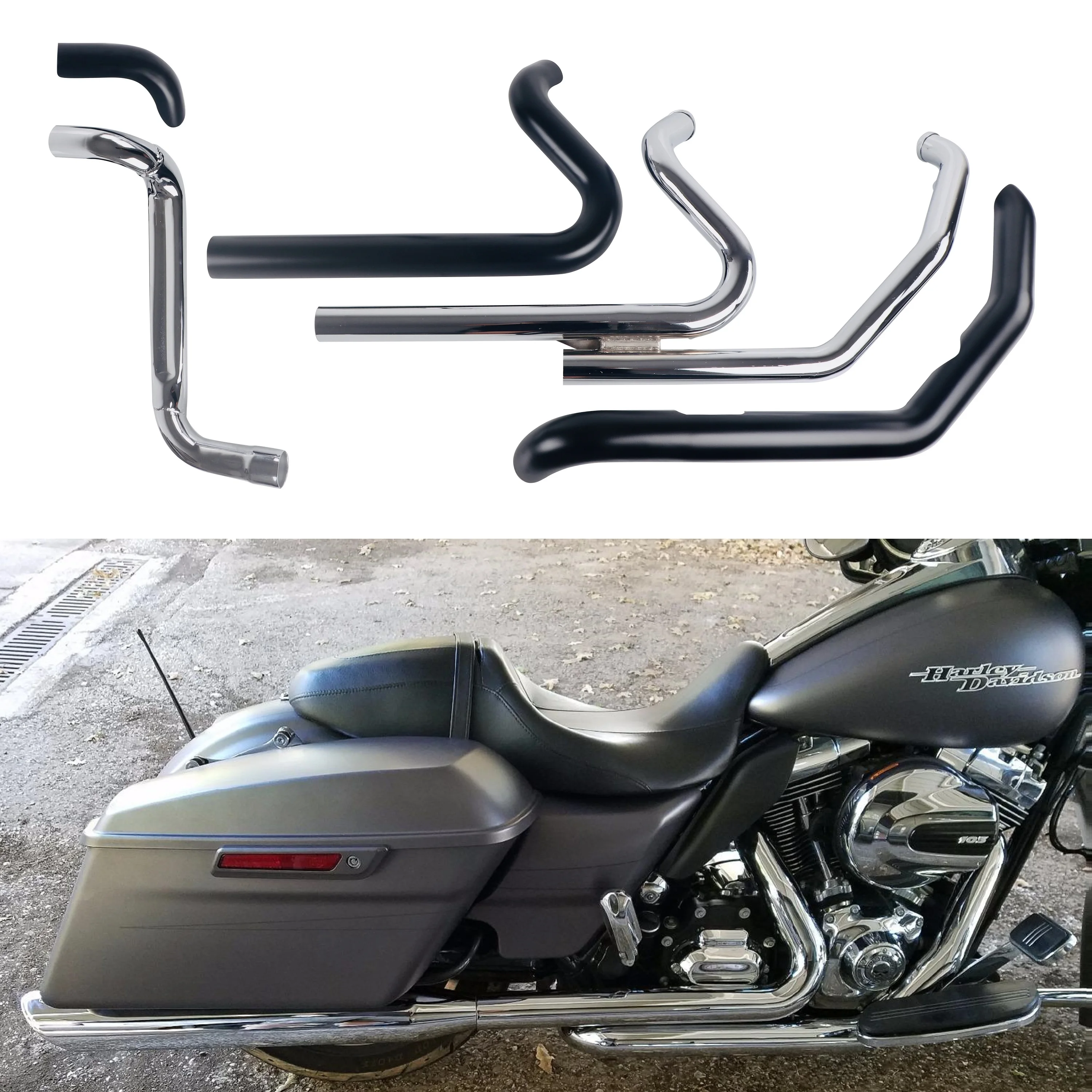 

Headers for True Dual Exhaust for HD 2009-2016 Touring for Street-Glide-Headers Road-King-Headers